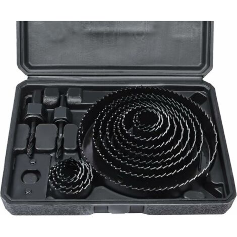 16 pièces Coffret Scie Cloche Construction de 19-127 mm pour Bois Metaux Platre