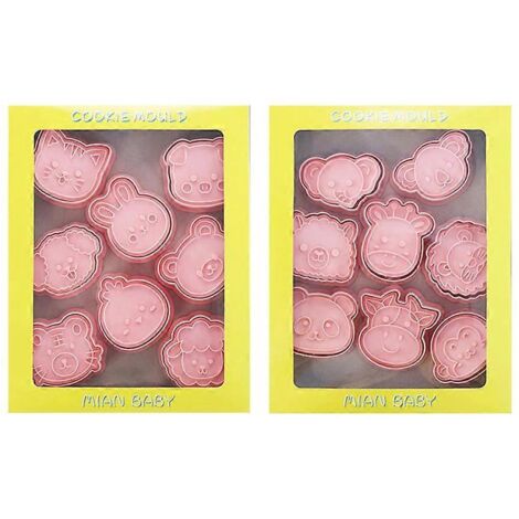 16 Pièces Emporte-Pièces Biscuits DIY Plastique, Moules à Cookies pour Enfants, Formes Amusantes Pâtisserie