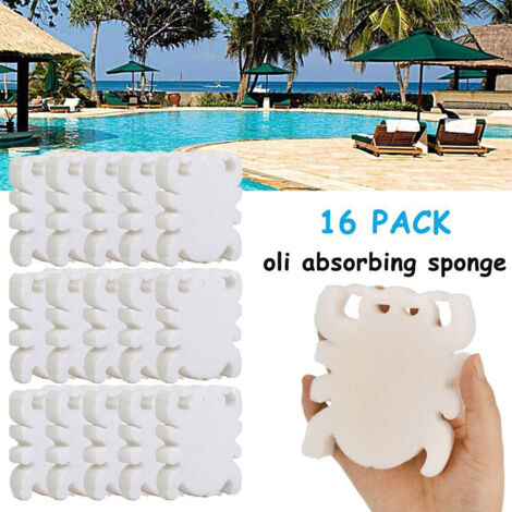 16 Pièces Éponges Absorbantes pour Spa, Éponges Anti-Calcaire pour Piscine et Jacuzzi