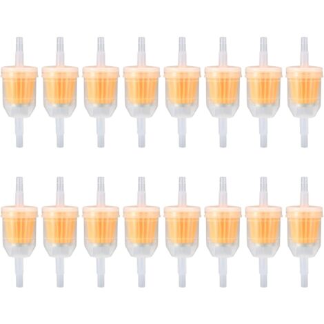 16 Pièces Filtres à Essence en Ligne, Filtres à Carburant, Filtre à Essence Universel à Vitesse de Filtration pour moto 6-8 mm, Scooter, Moto, Générateur, Tondeuse à Gazon, Auto