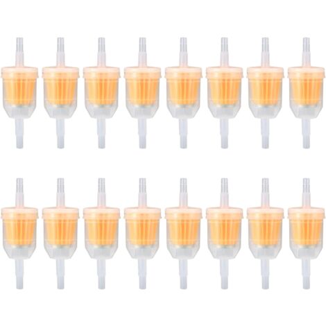 16 Pieces Inline Fuel Filters, Fuel Filters, Universal Fuel Filter with Filtration Speed for 6-8mm Motorcycle, Scooter, Motorbike, Generator, Lawn Mower, Auto