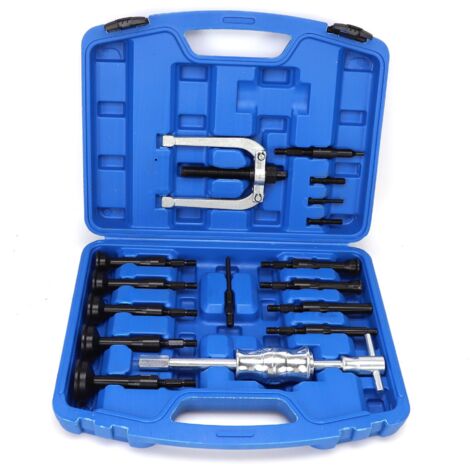 16 pièces Kit Extracteur Roulement Interieur, 8mm-58mm Arrache Roulement Interieur, Outil d'Extraction de Roulement de Trou Borgne avec Marteau Coulissant pour Voiture Camion Moto
