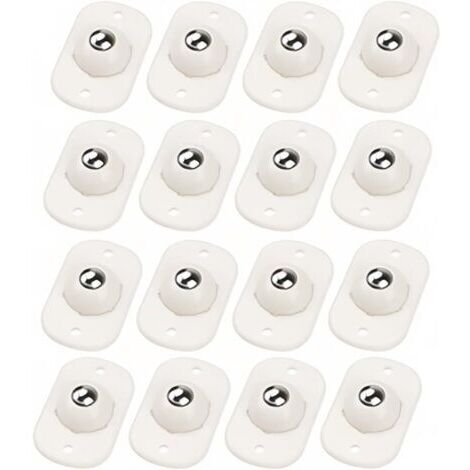 16 Pièces Mini-roues Pivotantes Auto-adhésives, Roulettes Pivotantes Auto-Adhésives 360 Degrés, Petite Roulette,Roulettes à Billes, Pour Poubelles, Boîtes de Rangement, Petits Meubles