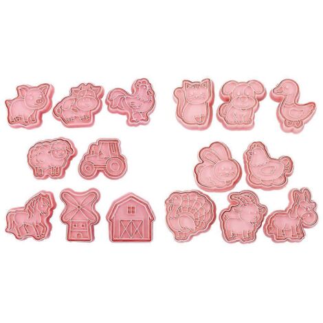 16 Pièces Moule à Biscuits Animaux de la Ferme pour Gâteaux DIY