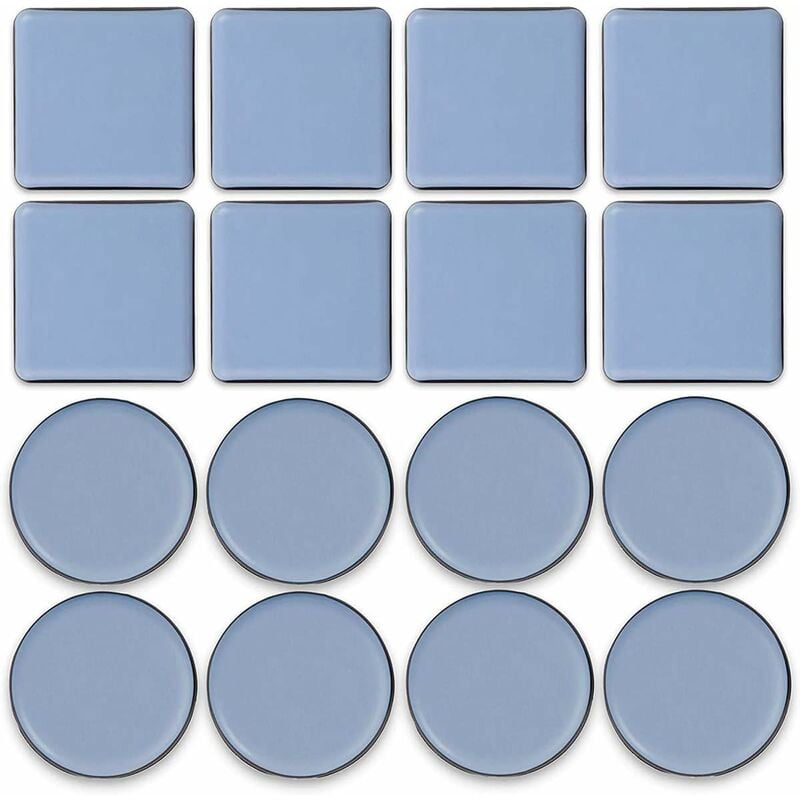 16 pièces Patins en Téflon Adhésifs Patin Glisseur en Teflon Patins en Téflon pour Meubles Patins Autocollants en Téflon Patins de Meubles Ronds pour
