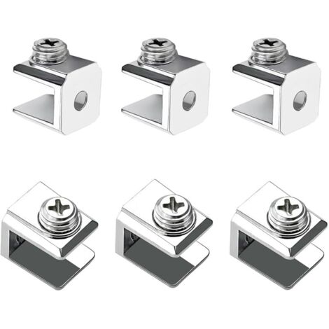 16 Pièces Pince à Verre, Support de Verre Réglable, Pince Support en Alliage de Zinc, Pince de Fixation pour Verre de 3-8mm D'épaisseur, Avec Vis