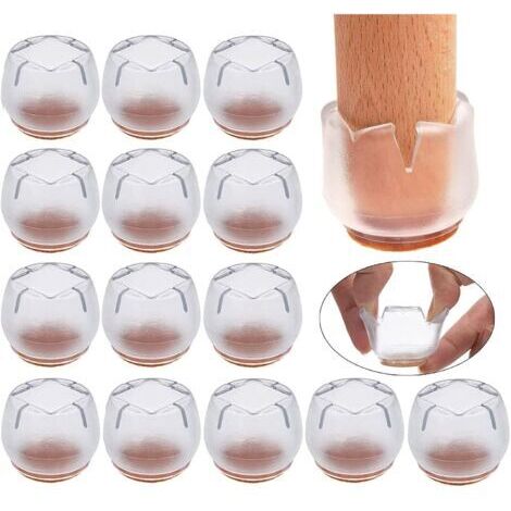 16 Pièces Protection Pied de Chaise, 21-25mm Rond Tampon Chaise, Protege Pied de Chaise Silicone pour Protéger Le Sol des Rayures et du Bruit, Embout Pied de Chaise