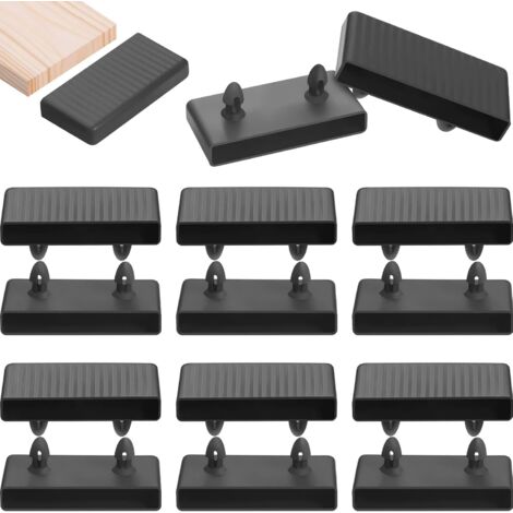 16 Pièces - Support de latte - Embout de cadre - Pour lit Queen et King - Fixation stable de lattes en bois - Usage intérieur - Noir - 65 mm
