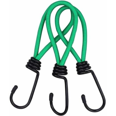 16 piezas de cuerdas elásticas con ganchos, ganchos para cuerdas elásticas para tiendas de campaña, correas de cuerda elástica de goma para tiendas de campaña, para acampar, lonas, toldos, tiendas de