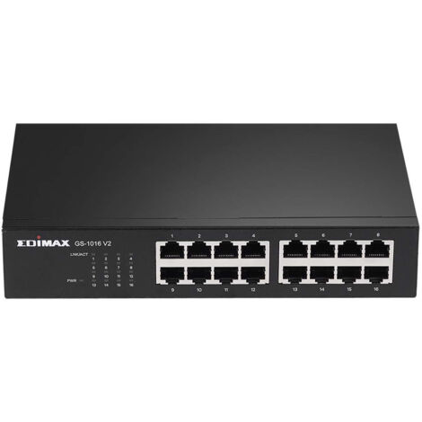 16 port gigabit switch schwarz