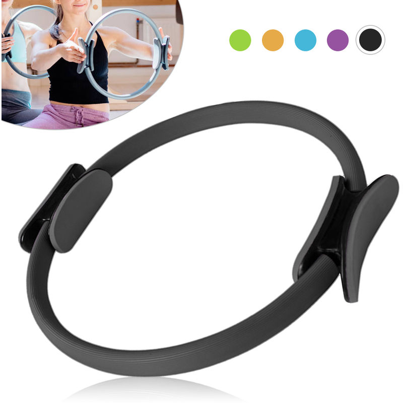 

16 pulgadas Yoga del anillo de Pilates entrenamientos aptitud del ejercicio de resistencia Circulo Formacion, Negro