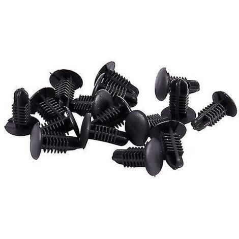 16 rivets en plastique noirs de 4 mm x 5 mm x 15 mm