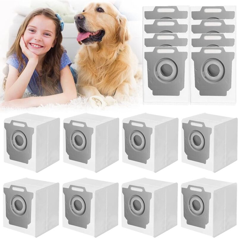16 sacs d'aspirateur compatibles avec les sacs iRobot Roomba série i & s & j, iRobot Roomba i7+ i7Plus i3+(3550) i4+(4552)i6+ j7+(7550) i8+ s9+