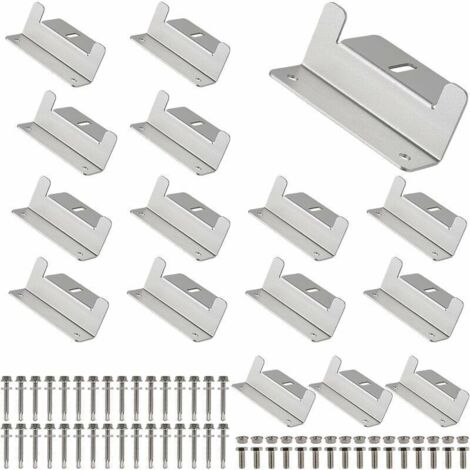 16 staffe per pannelli solari a forma di Z, staffe di montaggio per pannelli solari in alluminio con dadi e bulloni, supporti per pannelli solari per barche, furgoni, camper, tetti, 10065 mm