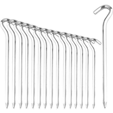 16 Stück 18 cm Zeltheringe, Aluminium Camping Zeltheringe Zeltzubehör Zelthering für harten Boden – Ideal für Garten, Camping, Angeln und Zelten (16 Stück)