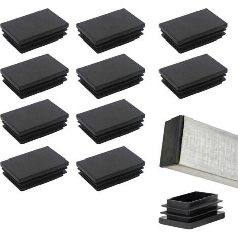 16 Stück 60x40 mm Lamellen-Endkappen für Vierkantrohre, PE-Kunststoff-Endkappen, Stuhlbein-Endkappen, Vierkantrohr-Endkappen für Metallrohre, Stühle, Sofas, Tische und Regale