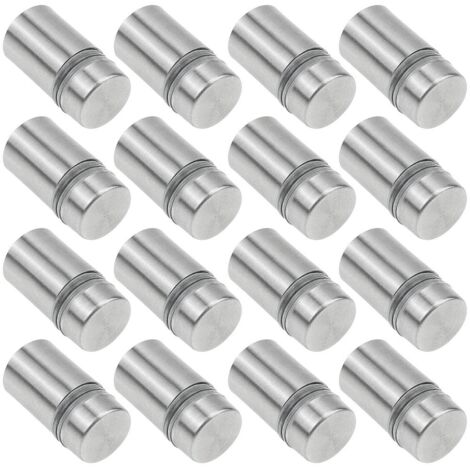 16 Stück Edelstahl-Werbeschrauben, Abstandshalter für Glas, Schilderbolzen, Werbenägel, Hardware-Halterungen, Schrauben für Werbebefestigungen, 12 x 20 mm