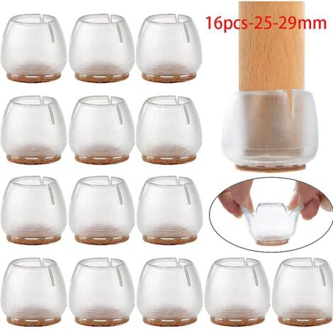 16 Stuhlkappen 25-29 mm Silikon-Möbelgleiter Schutzpads Stuhlbeinüberzüge Tischüberzüge Rayu