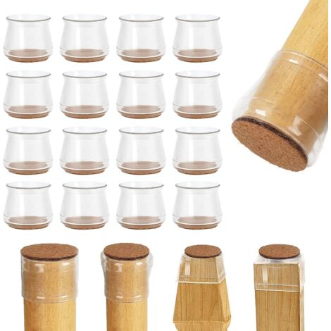16 Tapis De Meubles Transparents Amliors (adapts   3-4,5 Cm), Adapts Aux Parquets En Bois Dur, Couvre-pieds De Chaise Avec Feutre, Curseur De Cous