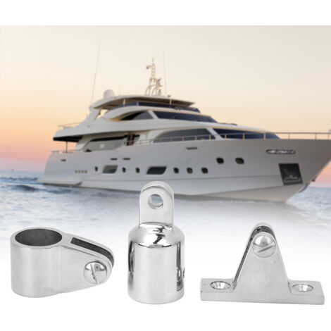 16-teiliges Bimini-Top-Zubehörset mit 3-Bügel-Scharnier, Montagehalterung und 25-mm-/1-Zoll-Schieber