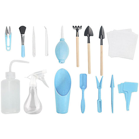 16-teiliges Miniatur-Garten-Set für Sukkulenten und DIY-Pflanzen, Pflanzwerkzeug-Set aus ABS, Geschenk für Gärtner