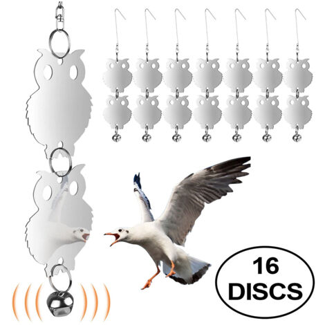 16-teiliges reflektierendes Eulen-Vogelscheuchen-Set mit Glöckchen, Schädlingsbekämpfungsmittel für den Garten