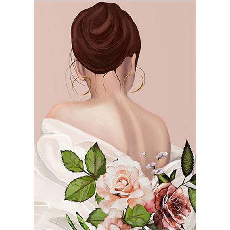 

16 x 20 pulgadas DIY Pintura al oleo sobre lienzo Kit de pintura por numeros Lovely Girl Women Pattern Craft Pintado a mano Decoracion de la pared