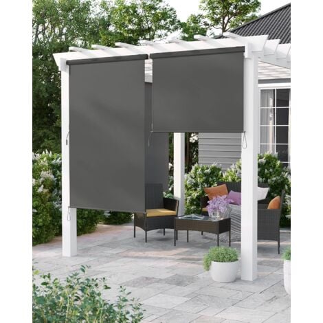 1.6 x 2.5m Store Vertical pour Balcon Terrasse avec Coffre Toile en Beige et Gris foncé au choix