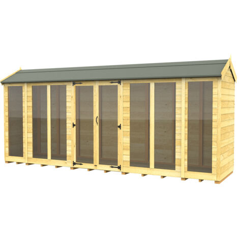 16 x 4 Apex Summer House (Full Height Window)