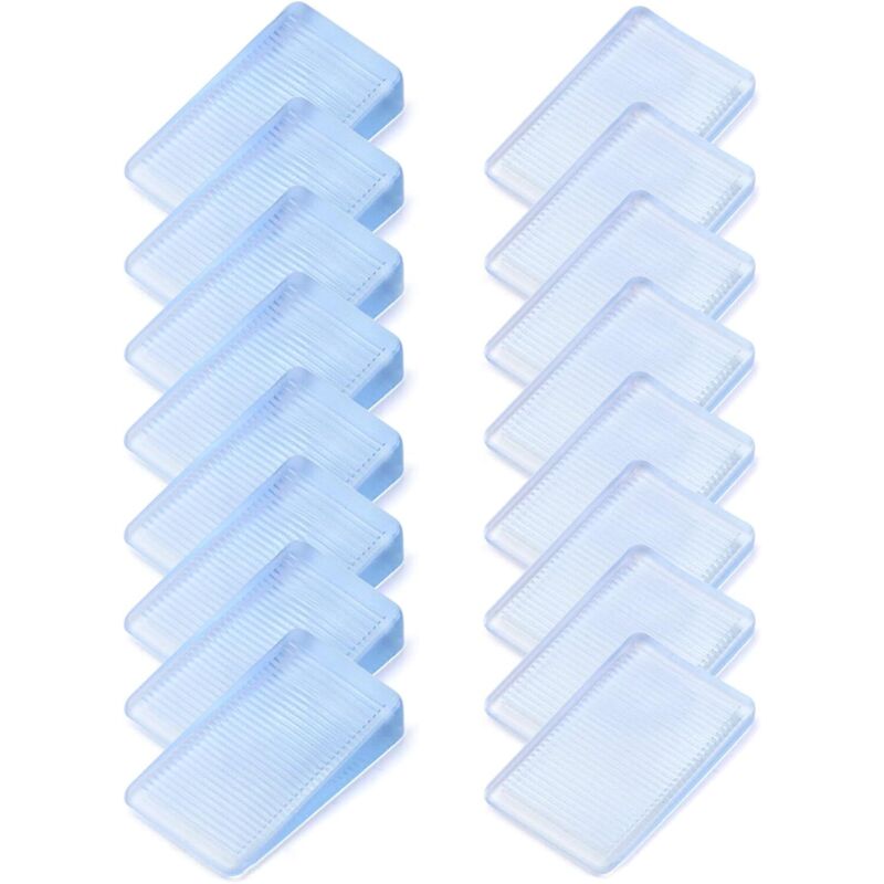 16 x Cales de Meubles Transparent, Cales en Plastique pour Meubles, WC, 2 Tailles (5 mm et 10 mm Hauteur)