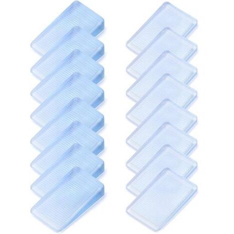 16 x Cales de Meubles Transparent, Cales en Plastique pour Meubles, WC, 2 Tailles (5 mm et 10 mm Hauteur)