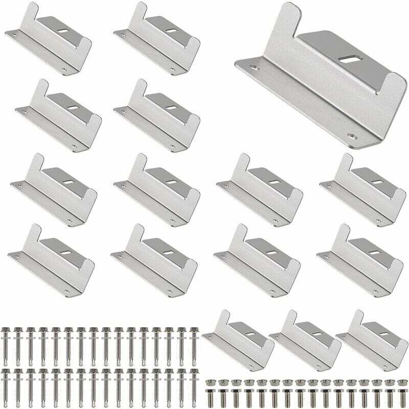 16 x Support Panneau Solaire en z Fixation Panneau Solaire en Aluminium Avec Ecrous et Boulons, Support de Panneaux Solaire pour Bateaux, Varavanes,