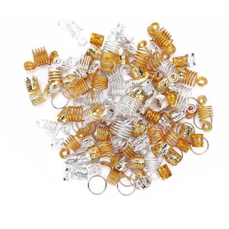 160 anneaux pour tresses dreadlocks, accessoires capillaires tendance avec perles décoratives