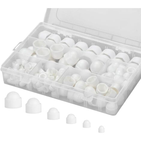 160 Bouchon hexagonal,Nylon,Blanc,M4-M12,Protection vis,Mécanique