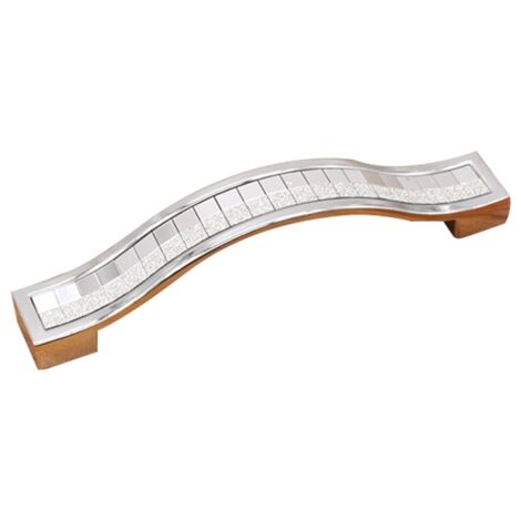 160 mm großer Schubladengriff aus verspiegeltem Zink, moderner silberner Möbelgriff