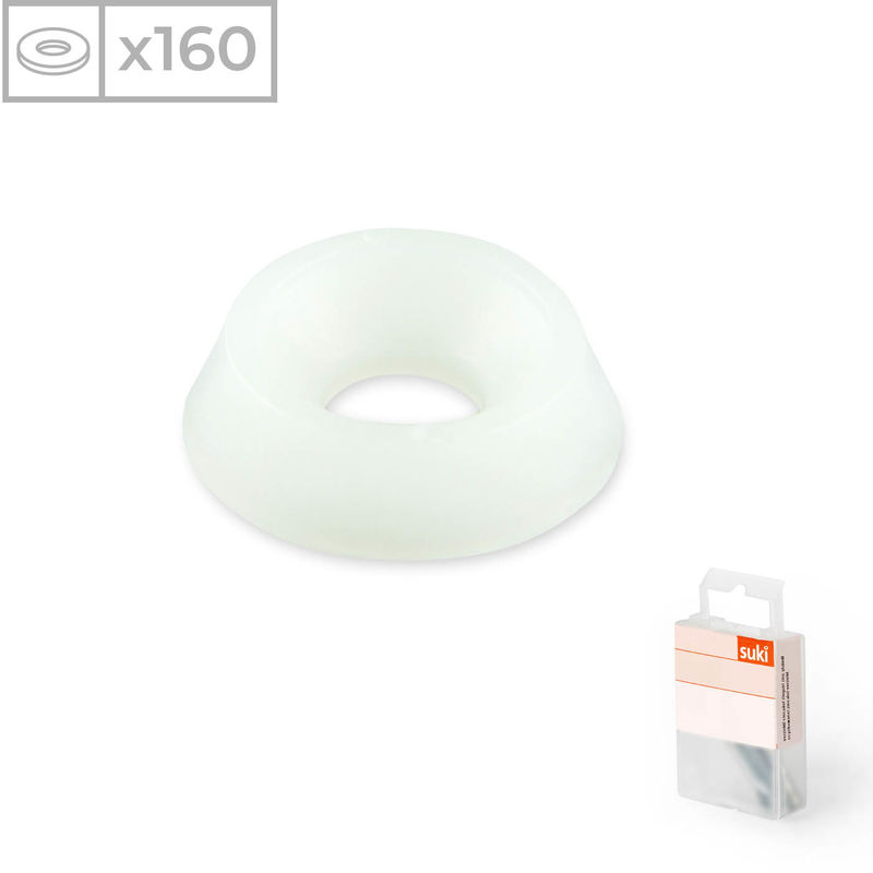 

Suki - 160 Ovalillos de plástico con acabado blanco y 4,3x12mm