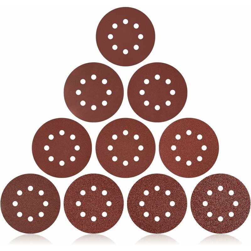 160 pcs Disque de Ponçage, Disque Abrasif 125mm, Papier a Poncer pour Grain de Ponceuse Circulaire 20×60/80/100/120/150/240 & 10×320/400/600/1000