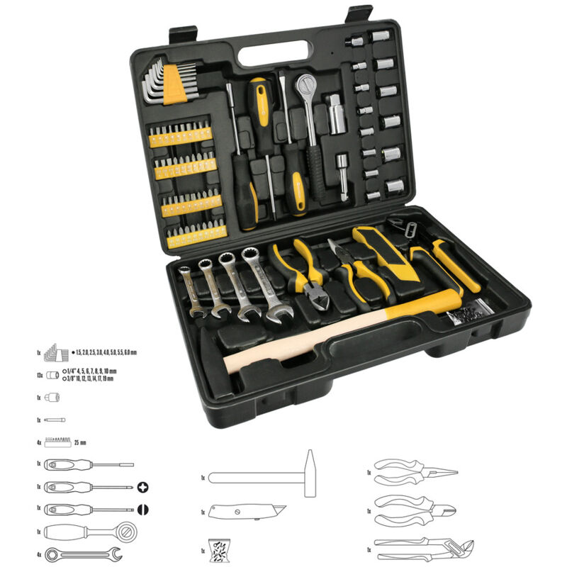 Wolfpack Schwarz Juego Herramientas 160 Piezas Con Maletin