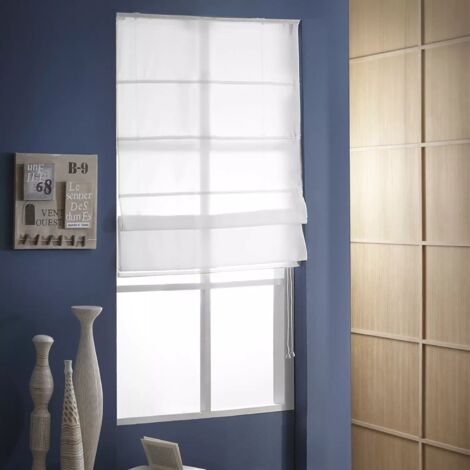 160 x 180cm(L x H) - Store Bateau Voile - Blanc perle