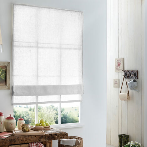 160 x 220cm(L x H) - Store Bateau Must Briza 100% Lin - Blanc