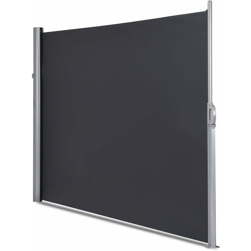 

160 x 300 cm Toldo Retráctil y Plegable Marquesina de Aluminio de Exterior y Protección contra el Viento Divisor Privado Montado a la Pared, Persiana