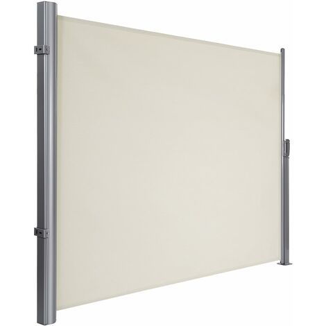 160 x 300cm Side Awning for Balcony and Terrace, TÜV SÜD GS Certificated, Ground Mounted, Privacy Protection, Sun Shade, Side Blind, Beige/Smoky Grey