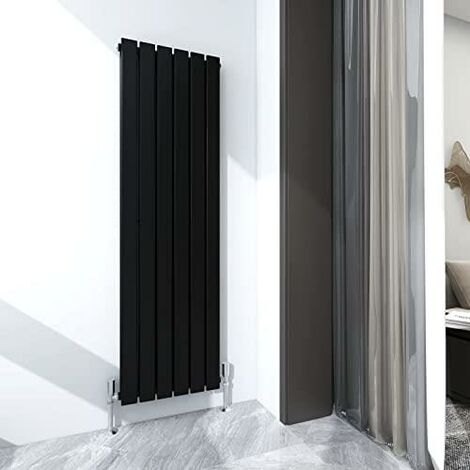 1600 x 408mm Double Designer Flat Panel Central Heating Radiator MATT BLACK