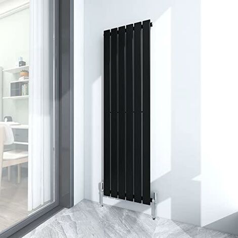 1600 x 408mm Single Designer Flat Panel Central Heating Radiator MATT BLACK