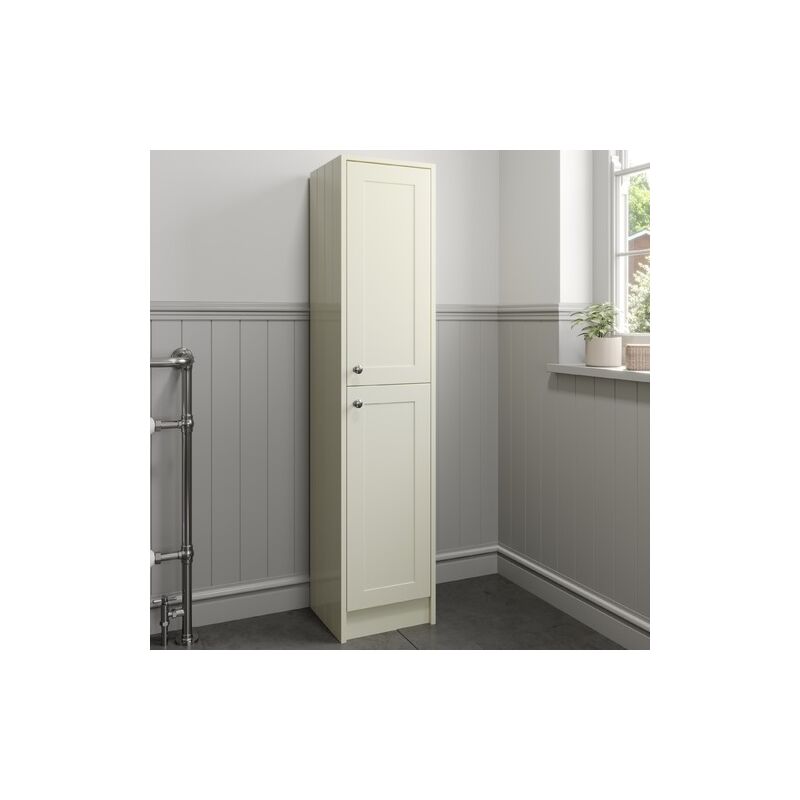 1600mm Tall Bathroom Cabinet Floorstanding Ivory Traditional