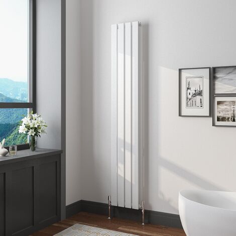 1600x272mm Vertical Tall Upright Central Radiators Single White Flat Panel Radiator