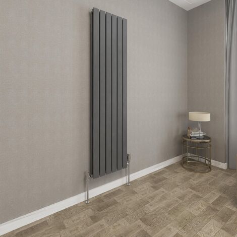 1600x408mm Anthracite Double Flat Panel Radiator Vertical Modern Central Heating Radiators