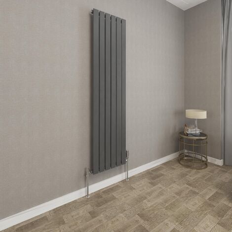 1600x408mm Anthracite Single Flat Panel Radiator Vertical Modern Central Heating Radiators
