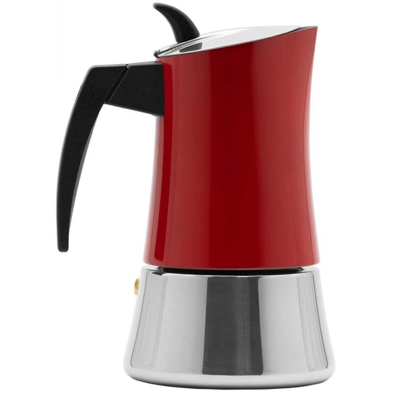 BOJ - 01602004 cafetera acero inox hola roja 4 tazas