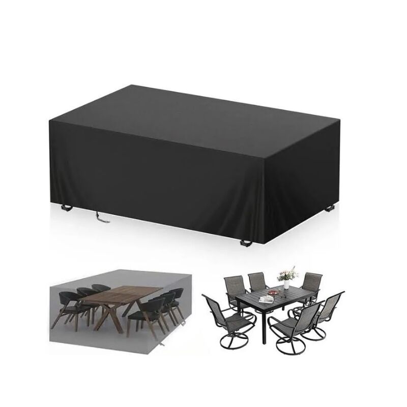160x100x65cm Bâche de protection de meuble de jardin noir housse de protection de salon de jardin - Skecten